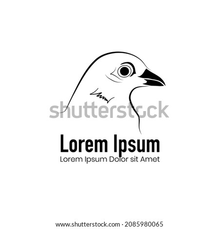 Simple modern animal bird logo template vector
