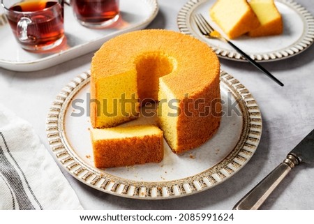 Soft and fluffy original Chiffon Cake. Royalty-Free Stock Photo #2085991624