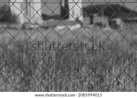 wire fence with natural landscape