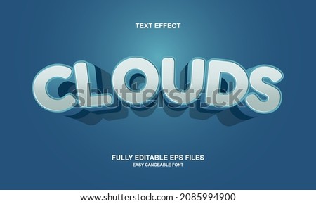 clouds style editable text effect Royalty-Free Stock Photo #2085994900