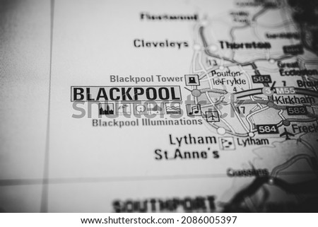 Blackpool on map of Europe
