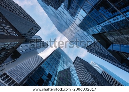 Corporate office buildings in the financial district 