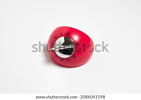 Kitchen timer isolated on white background.High resolution photo.Top view. Mock-up.
