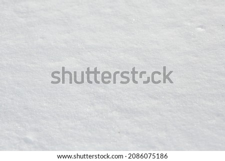Snowy surface. Pure white snow on a sunny winter day. Winter background. Christmas background.