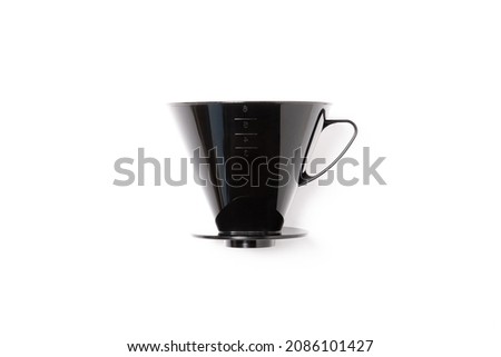 Pour-Over Coffee Filter Holder isolated on white background.High resolution photo.Top view. Mock-up.