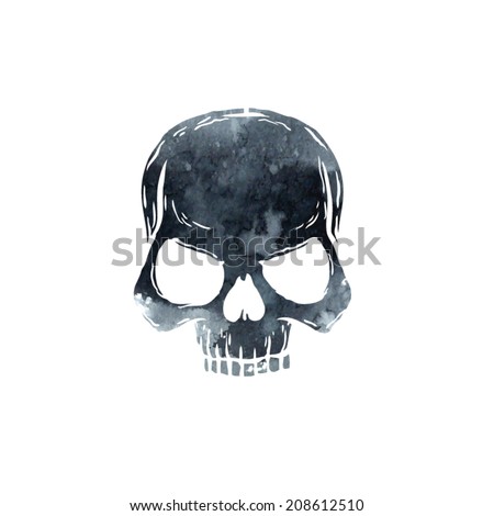 vector watercolor skull