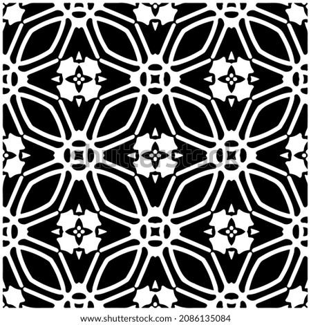 vector pattern in geometric ornamental style. Black and white pattern.