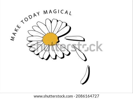 daisy flower and magical  lettering text vector design
