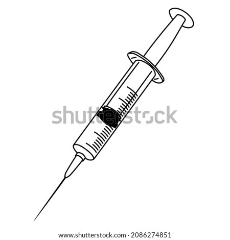 Syringe illustration (white background, vector, cut out)