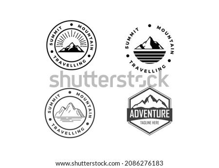 The vintage mountain adventure logo bundles design template.