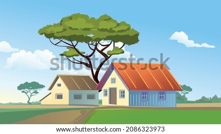 village house rural Indian house green building old  Royalty-Free Stock Photo #2086323973