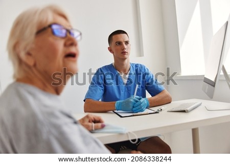 elderly patient at the doctor health care
