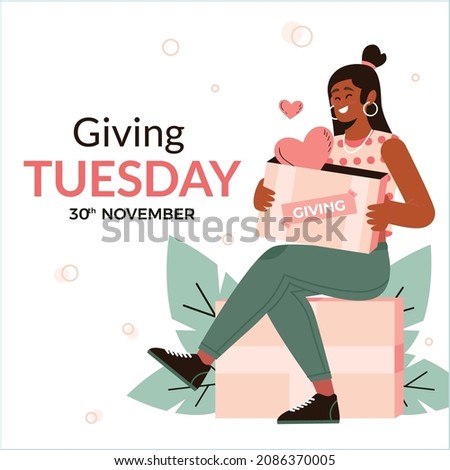 giving tuesday flat design vector illustration Royalty-Free Stock Photo #2086370005