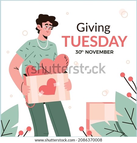 giving tuesday flat design vector illustration Royalty-Free Stock Photo #2086370008