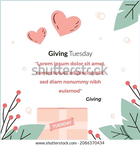 giving tuesday flat design vector illustration Royalty-Free Stock Photo #2086370434