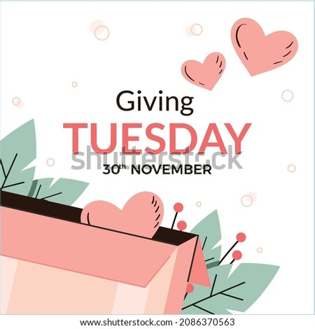 giving tuesday flat design vector illustration Royalty-Free Stock Photo #2086370563