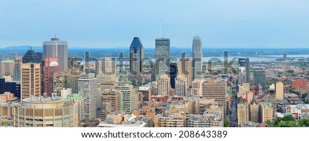 Montreal day view panorama from Mont Royal with city skyline