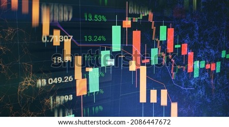 Analyzing investment statistics and indicators on dashboard for trading products. Royalty-Free Stock Photo #2086447672