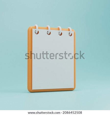 Blank spiral notepad, notebook. 3d rendering Royalty-Free Stock Photo #2086452508