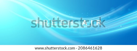 Blue waves with a fresh aroma. Waves showing a stream of clean fresh air. Vector illustration. Royalty-Free Stock Photo #2086461628
