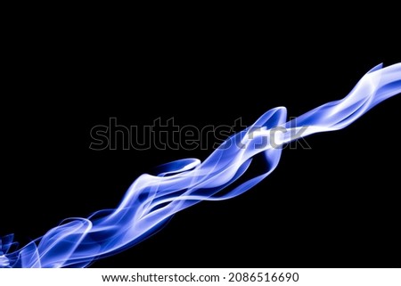 Blue color abstract smoke on black background