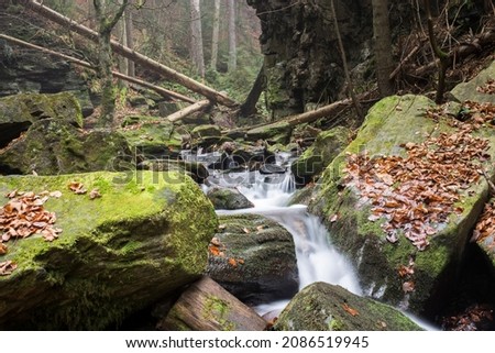 Resovske waterfalls Jeseniky mountains the Czech republic