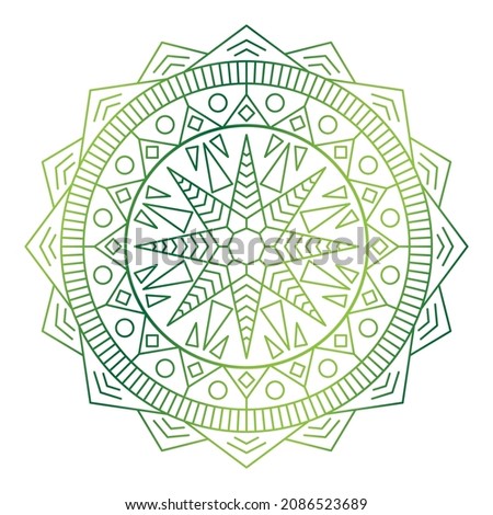 Mandala. Circular pattern in form of mandala for Henna, Mehndi, tattoo, decoration. Decorative ornament in ethnic oriental style, vector illustration. Coloring book page.
