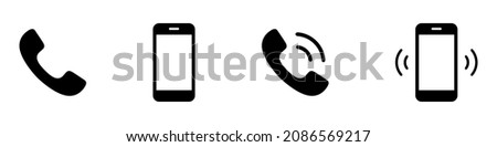 Ring phones icon set simple design Royalty-Free Stock Photo #2086569217