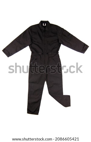 black jumpsuit on a white black Royalty-Free Stock Photo #2086605421