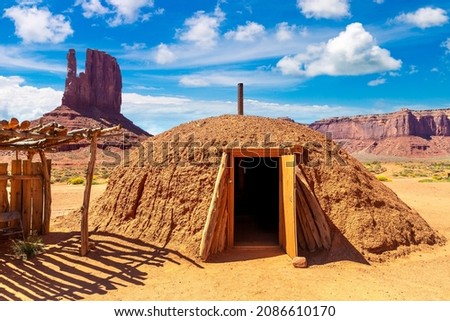 Native american hogans in Navajo nation reservation at Monument Valley, Arizona, USA Royalty-Free Stock Photo #2086610170