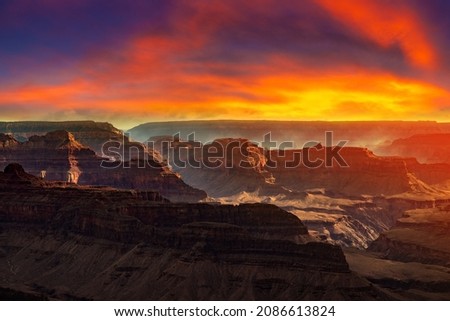 Grand Canyon National Park at sunset, Arizona, USA Royalty-Free Stock Photo #2086613824