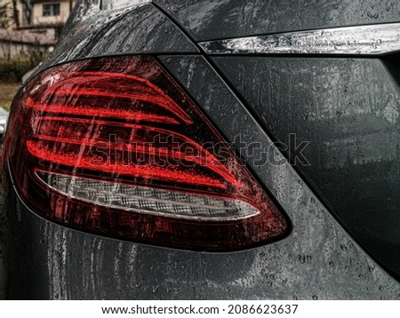 headlight of modern prestigious car close up  