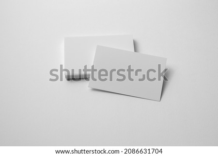 white business card stack mock up. Template for branding identity  isolated on paper background