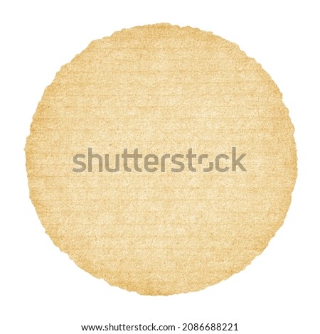 Grunge vintage old brown paper circle texture for artwork Old paper texture isolated with clipping path include for design usage purpose