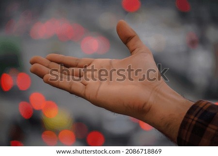 Hand image with a beautiful background
