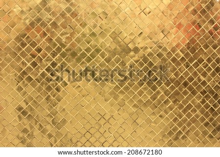 Gold glittering mosaic pattern background