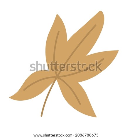 Autumn Leaf Vector Illustration With Cute Flat Design