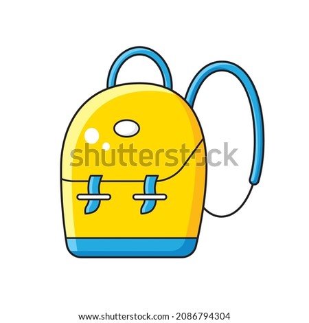 Yellow hiking backpack or travel bag isolated vector