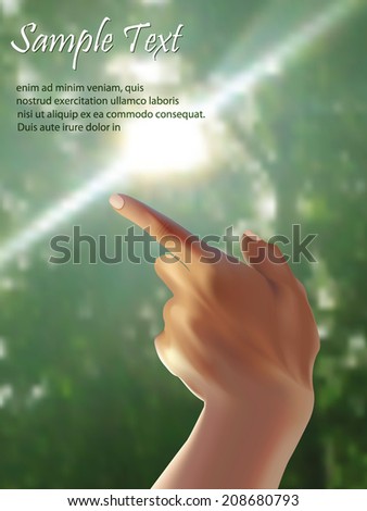 hand show something forefinger. Vector illustration