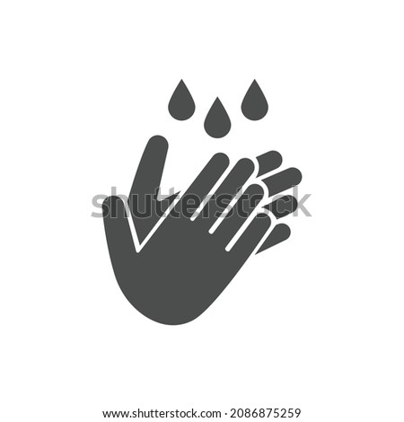 Washing Hands Icon Black and White Vector Graphic