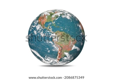 Globe, Earth isolated on white background. Elements of this image furnished by NASA