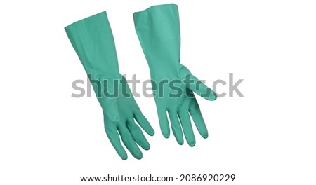 Rubber gloves or nitrile gloves, these safety gloves are to protect your hands from chemicals and other harmful liquids Royalty-Free Stock Photo #2086920229