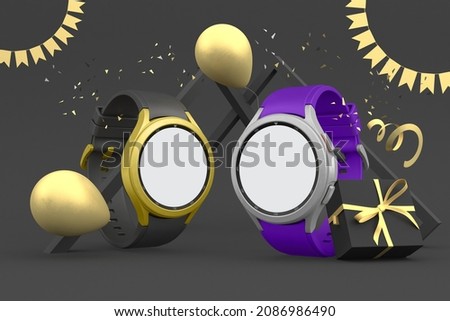 Classic Smart Watch Black Friday 3D Rendering