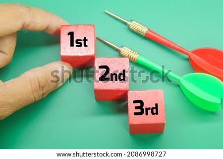 colored cubes with first place, second place and third place Royalty-Free Stock Photo #2086998727