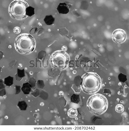 Air bubbles in a liquid. Abstract black-and-white background. rather unique macro photo, for your successful business design. Macro 