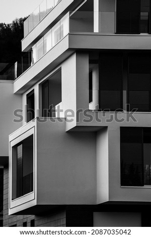 Black and white modern architecture white house