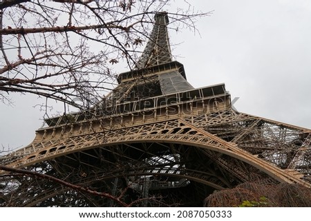 The Eiffel Tower In The Capital City Of France. 