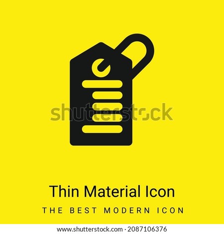 Barcode Tag minimal bright yellow material icon