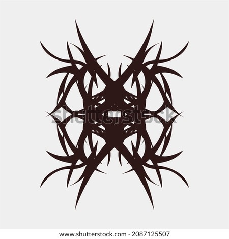 vector illustration of motifs for good back or chest tattoos for men and women