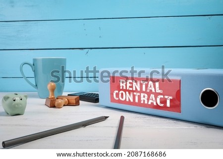 Rental Contract concept. Document folder on office desk.